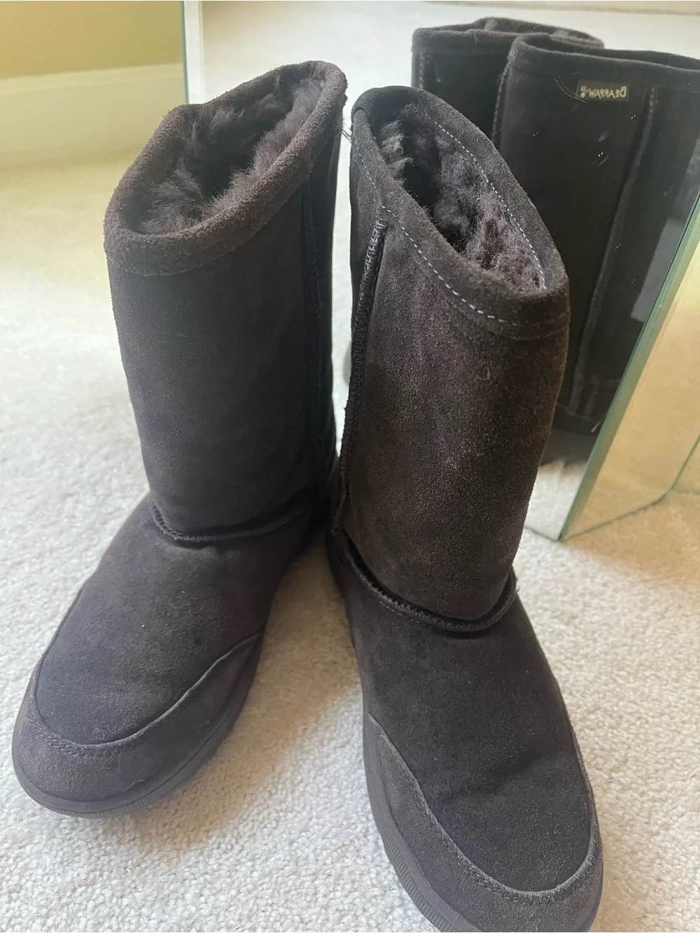 Bearpaw women’s Brown Suede Shearling-Lined Boots